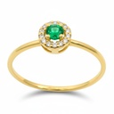3MM EMERALD AND CZ RING.