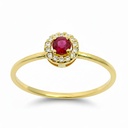 3MM RUBI AND CZ RING.