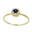 3MM SAPPHIRE AND CZ RING.