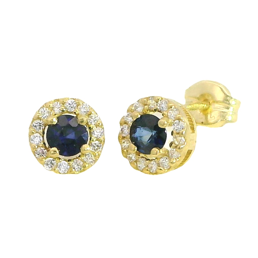 3MM SAPPHIRE AND CZ EARRINGS.5MM