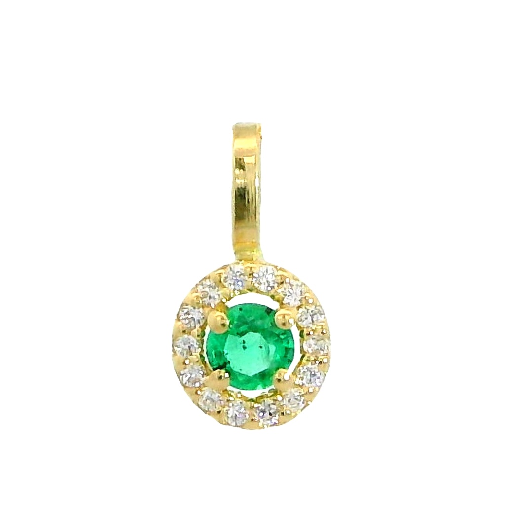 3MM EMERALD AND CZ PENDANT.5MM.