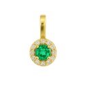 3MM EMERALD AND CZ PENDANT.5MM.