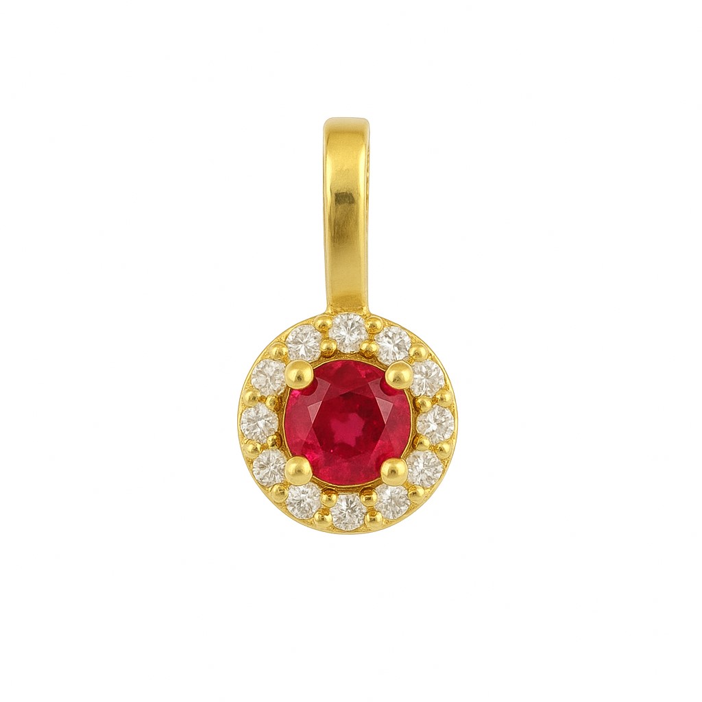 3MM RUBI AND CZ PENDANT.5MM.