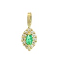 3x2MM EMERALD AND CZ SHUTTLE PENDANT.8x5MM.