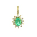 4x3MM EMERALD AND CZ PENDANT.