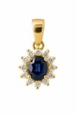 4x3 MM SHAPPIRE AND CZ PENDANT.