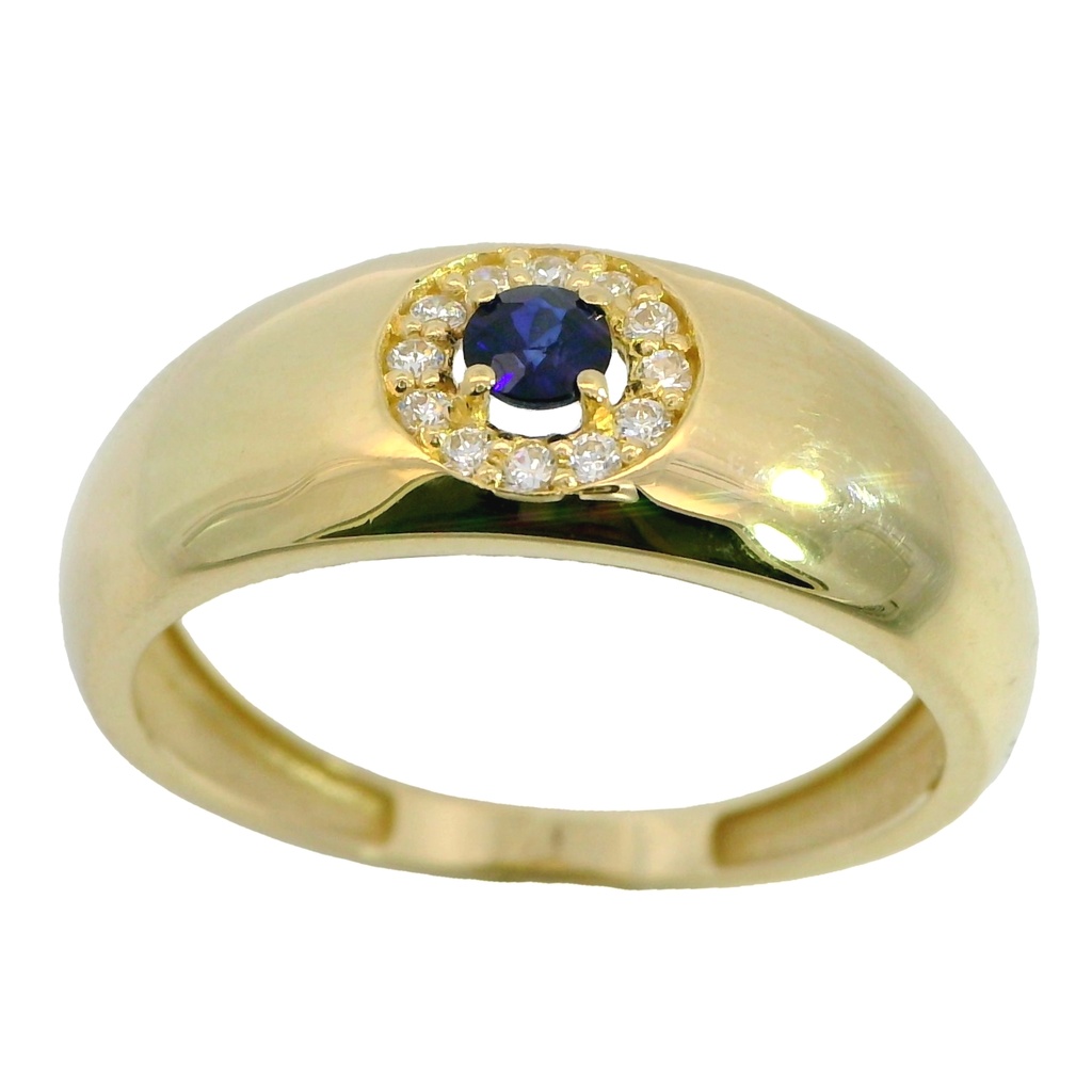 3MM ROUND SAPPHIRE AND CZ RING.