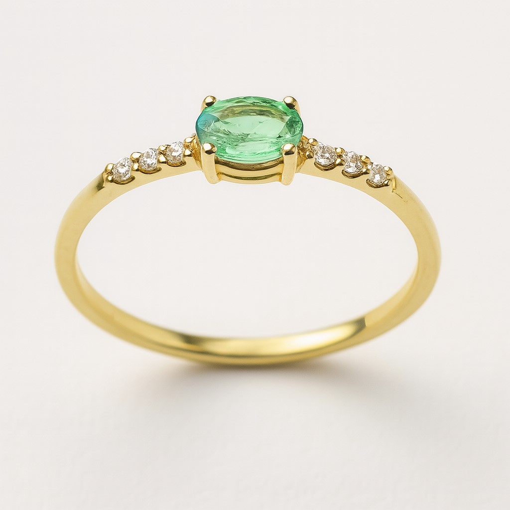 SORTIJA ESMERALDA OVAL DE 5x3MM.