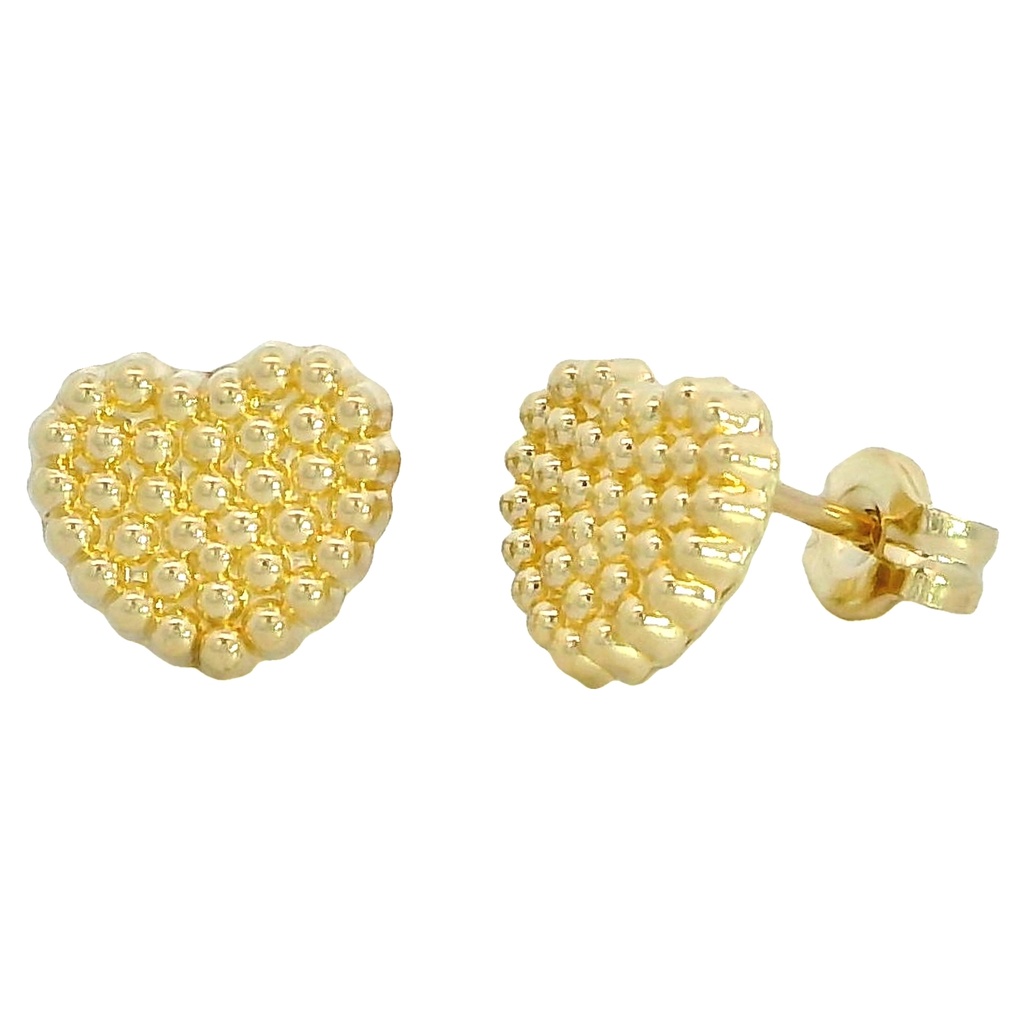 7MM HEART EARRINGS.PIN POST AND BUTTERFLY CLASP.