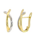 TWO TONE GOLD EARRINGS.