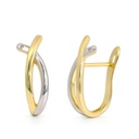 TWO TONE GOLD EARRINGS.