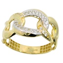 11MM LINK RING WITH CZ.