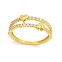 TWO HEARTS AND CZ RING.