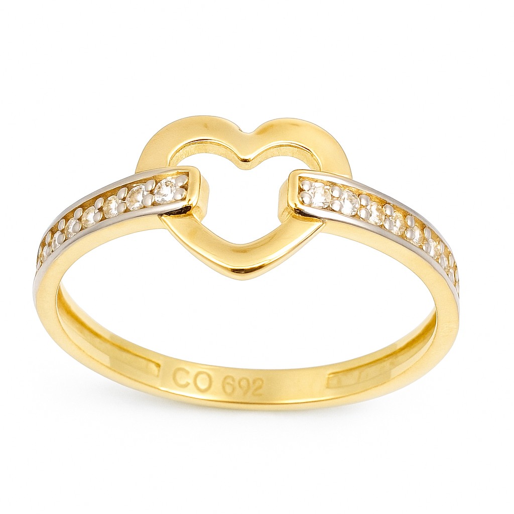 HEART AND CZ RING