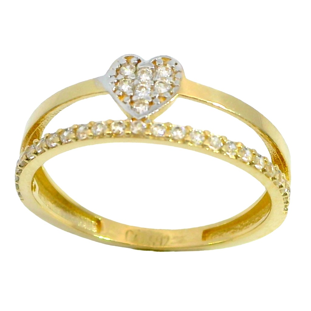 CZ HEART RING.