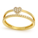 CZ HEART RING.
