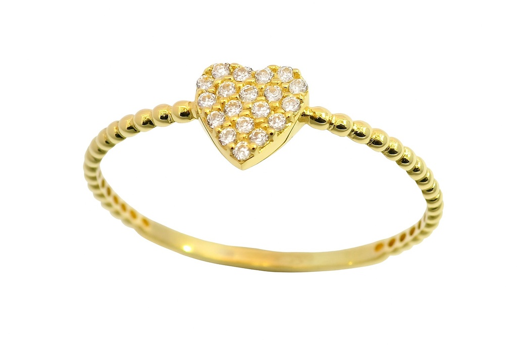 CZ HEART RING.