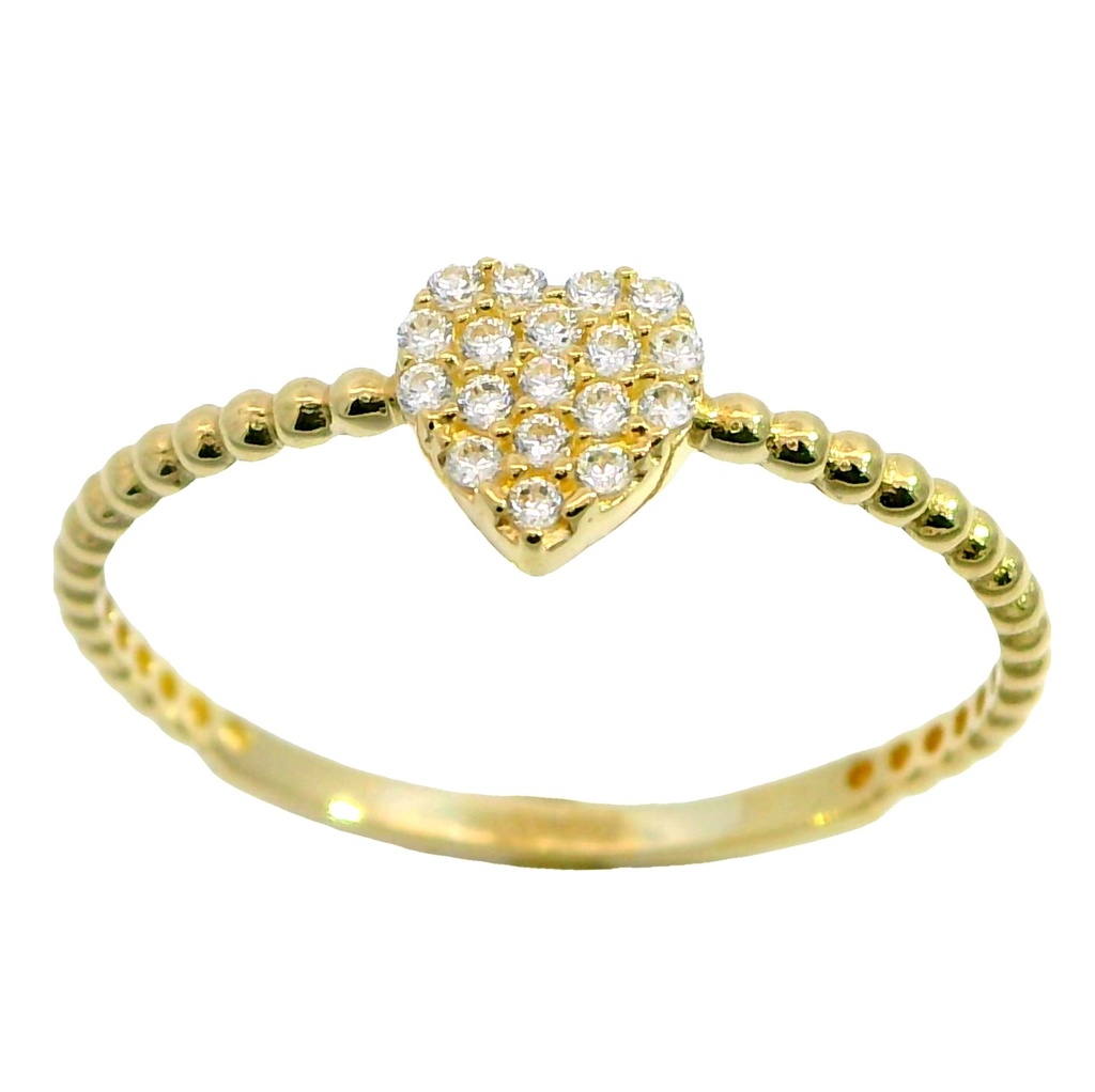 CZ HEART RING.