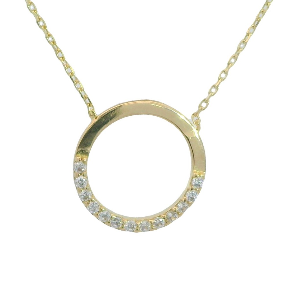 CIRCLE WITH CZ NECKLACE.