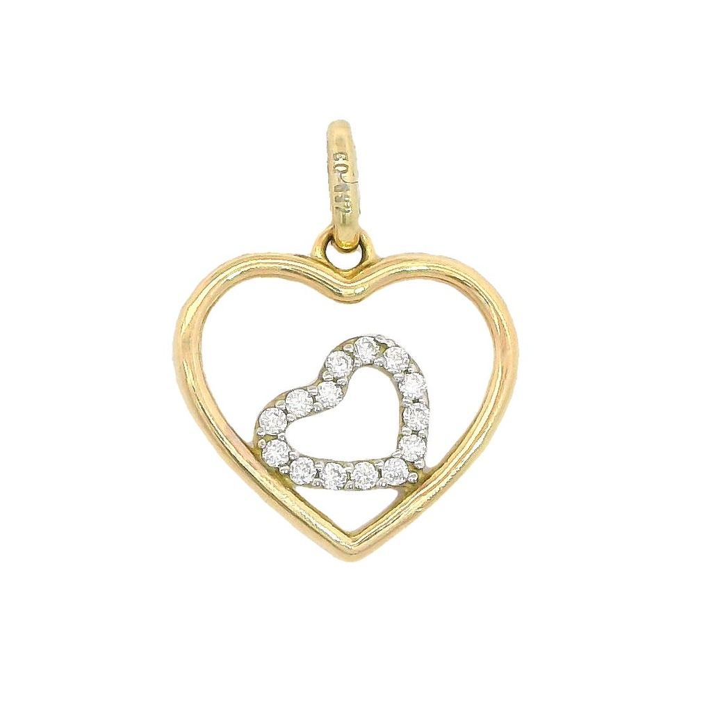 COLGANTE DOBLE CORAZON CON CIRCONITAS.13x12MM.