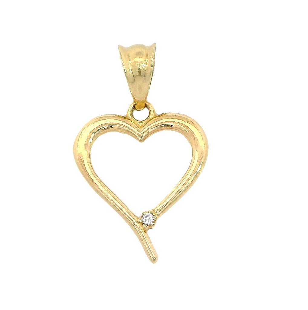 15x12MM HEART PENDANT WITH CZ