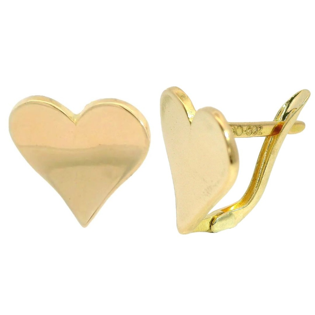 SHINY HEART SHAPED EARRINGS CATALAN CLOSURE.