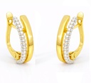 TWO TONE GOLD EARRINGS.CATALAN CLOSURE.