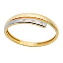 TWO TONE GOLD AND CZ RING.