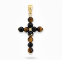 CRUZ BOLAS OJO DE TIGRE DE 3MM.20x14MM.