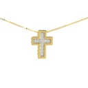 5x5MM CROSS NECKLACE WITH 11 DIAMONDS 0.044 CT H-SI.0.04 CT TW.