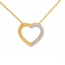 GARGANTILLA CORAZÓN 11x9MM 11 BRILLANTES 0.04 CT TW  H-SI.CADENA 45CM.