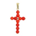 3MM CORAL REEF BALLS CROSS PENDANT.20x14MM.