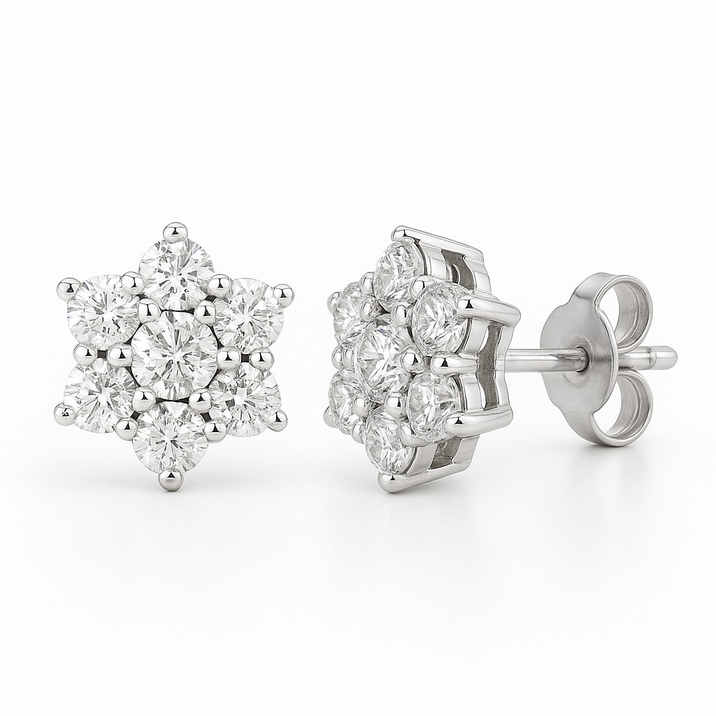 DIAMOND RENNET STUD EARRINGS.0.05 CT TW 