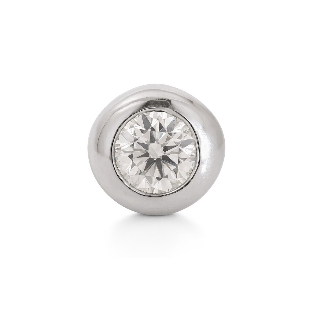 5MM DIAMOND BEZEL WHITE GOLD PENDANT.QUALITY SI.COLOR  .0.22 CT