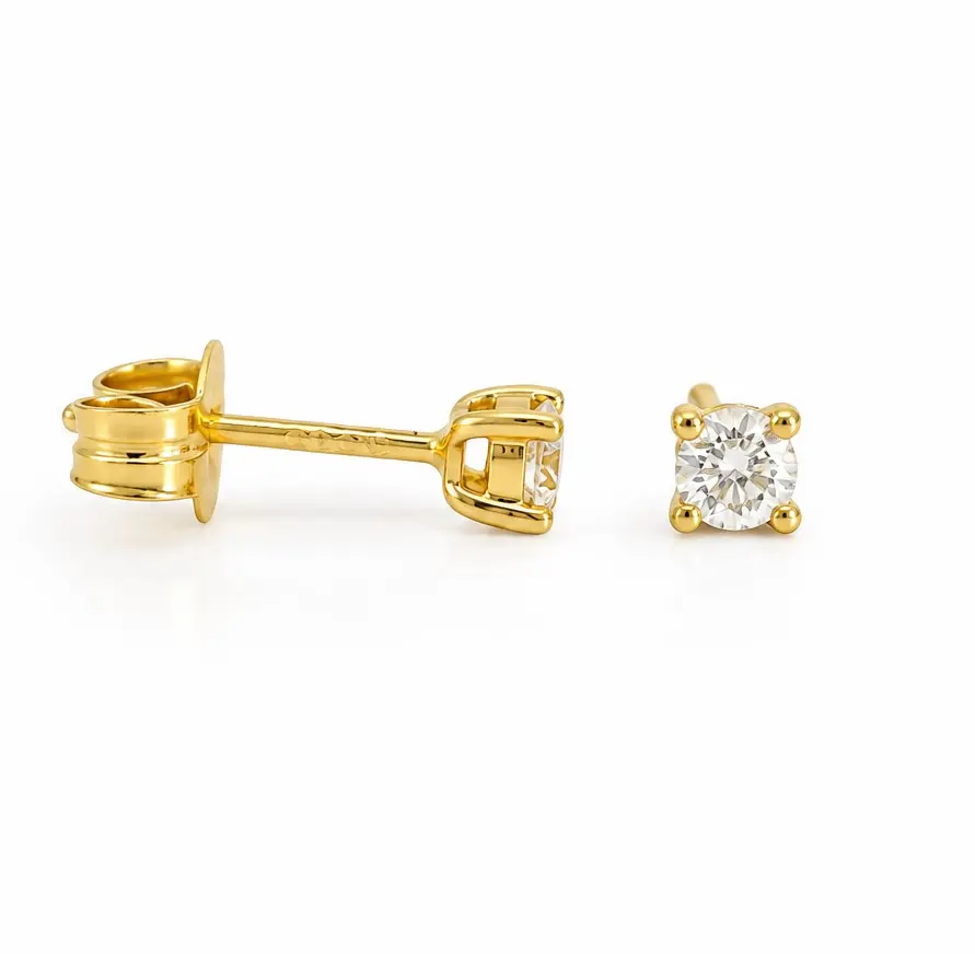 PENDIENTES GARRA FUNDICION DE 3MM.BRILLANTES H-SI 1. 0.26 CT TW