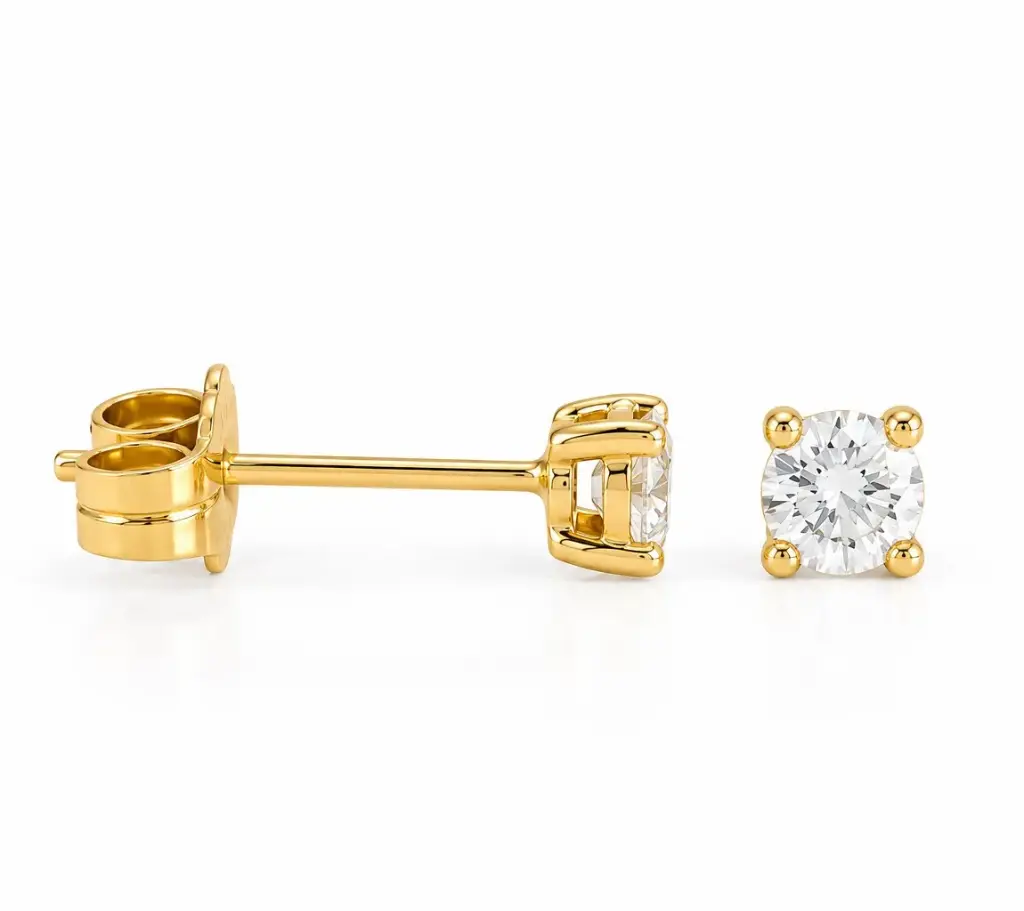 STUD EARRINGS.DIAMONDS H-SI 1 0.40 CT TW.3'8MM