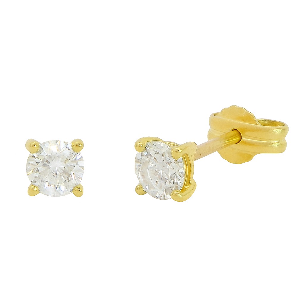 4MM DIAMOND STUD EARRINGS.QUALITY SI.COLOR H.0.18 CT TW