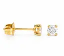 PENDIENTES GARRA FUNDICION DE 4MM.BRILLANTES H-SI 1. 0.50 CT TW.