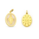 8x10MM MIRACULOUS VIRGIN MARY MEDAL WITH MOTHER OF PEARL
