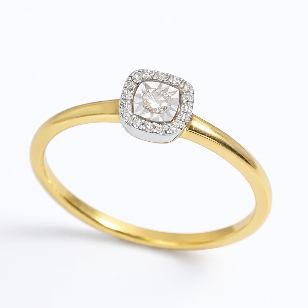 DIAMOND RING.QUALITY SI.COLOR H.0.11 CT TW
