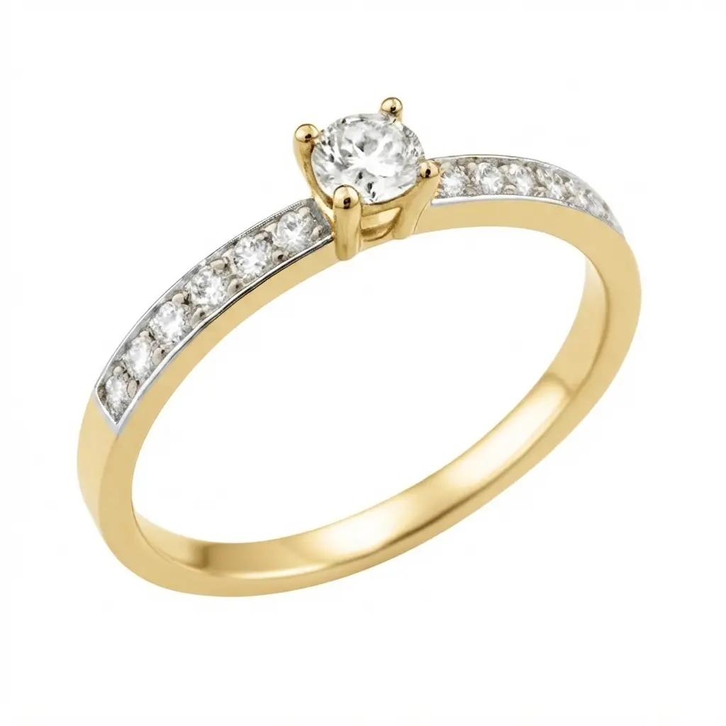 SORTIJA BRILLANTES DI 10 RD 0.15 CT DI 1 RD SI-H 0.15 CT TW