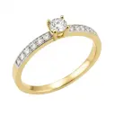 WHITE GOLD DIAMOND RING.QUALITY SI,COLOR H.0.30 CT TW