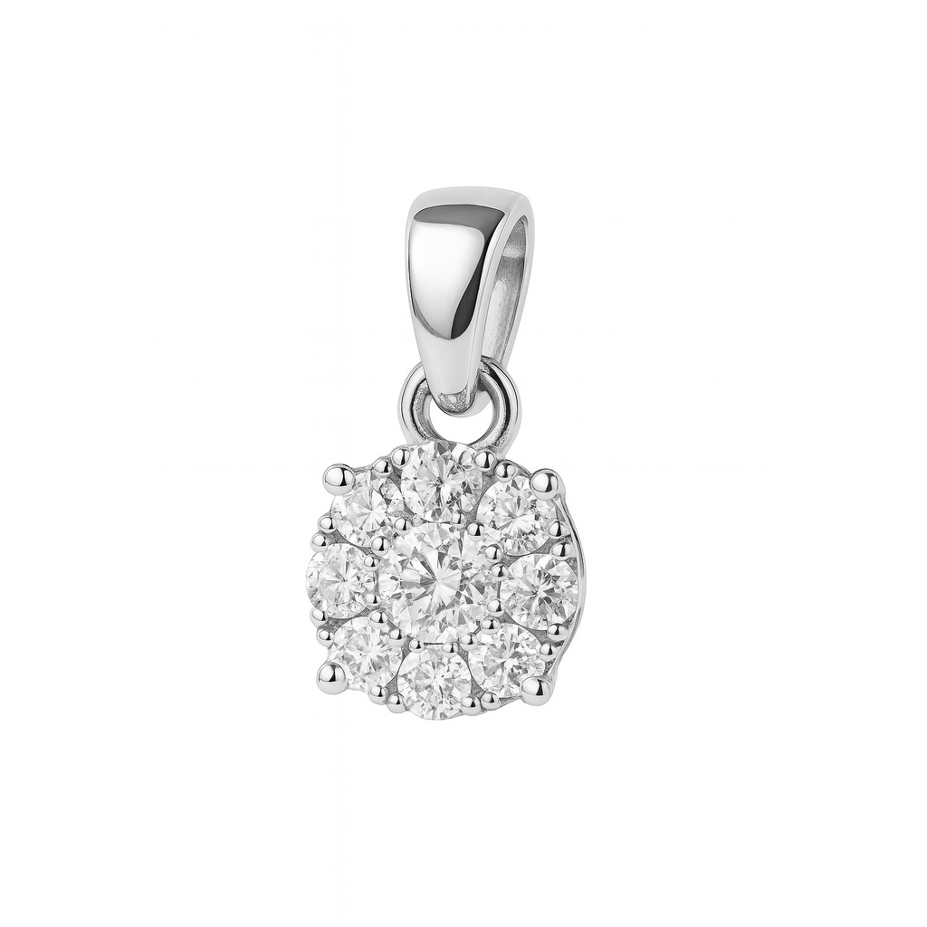 COLGANTE REDONDO 6x6MM 1 BRILLANTE DE 0.06 CT Y 9 DE 0.09 CT H-SI.0.15 CT TW