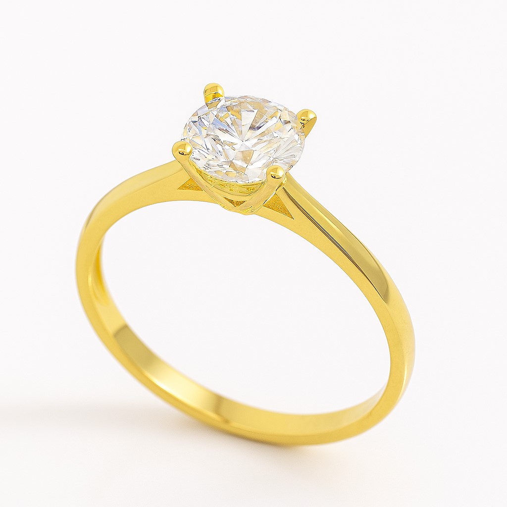 6MM CZ SOLITAIRE RING.