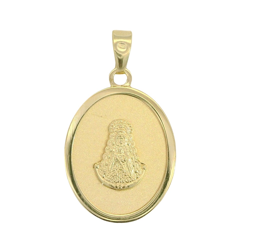 16x13MM OVAL VIRGIN OF ROCIO MEDAL.
