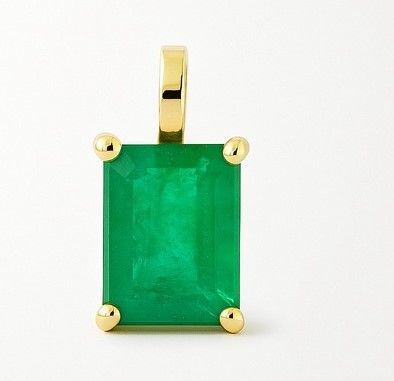 COLGANTE ESMERALDA NATURAL 7x5MM.