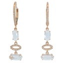 DIAMOND AND TOPAZ LEVERBACK EARRINGS.DIAMONDS H-SI 0.12 CT TW.