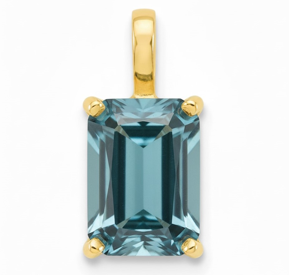 7x5MM LONDON BLUE TOPAZ PENDANT.