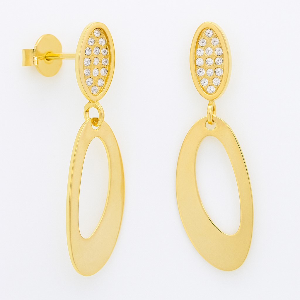 23x6MM DANGLING EARRINGS WITH CZ.