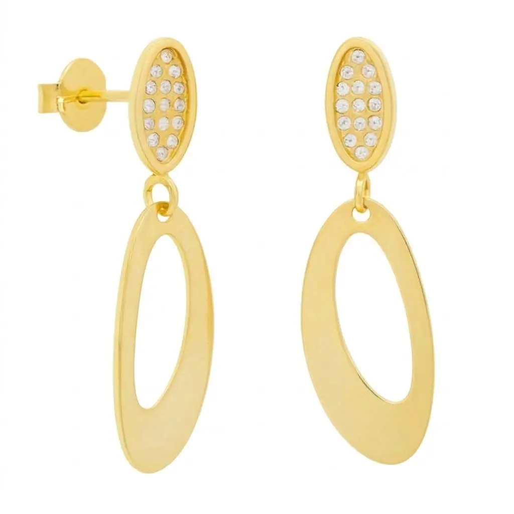 23x6MM DANGLING EARRINGS WITH CZ.